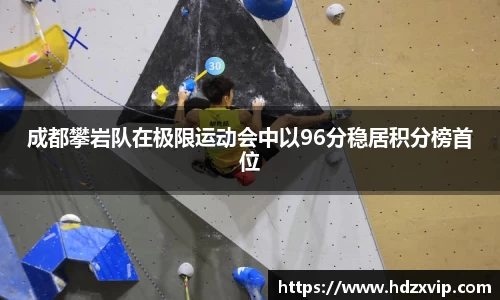 成都攀岩队在极限运动会中以96分稳居积分榜首位